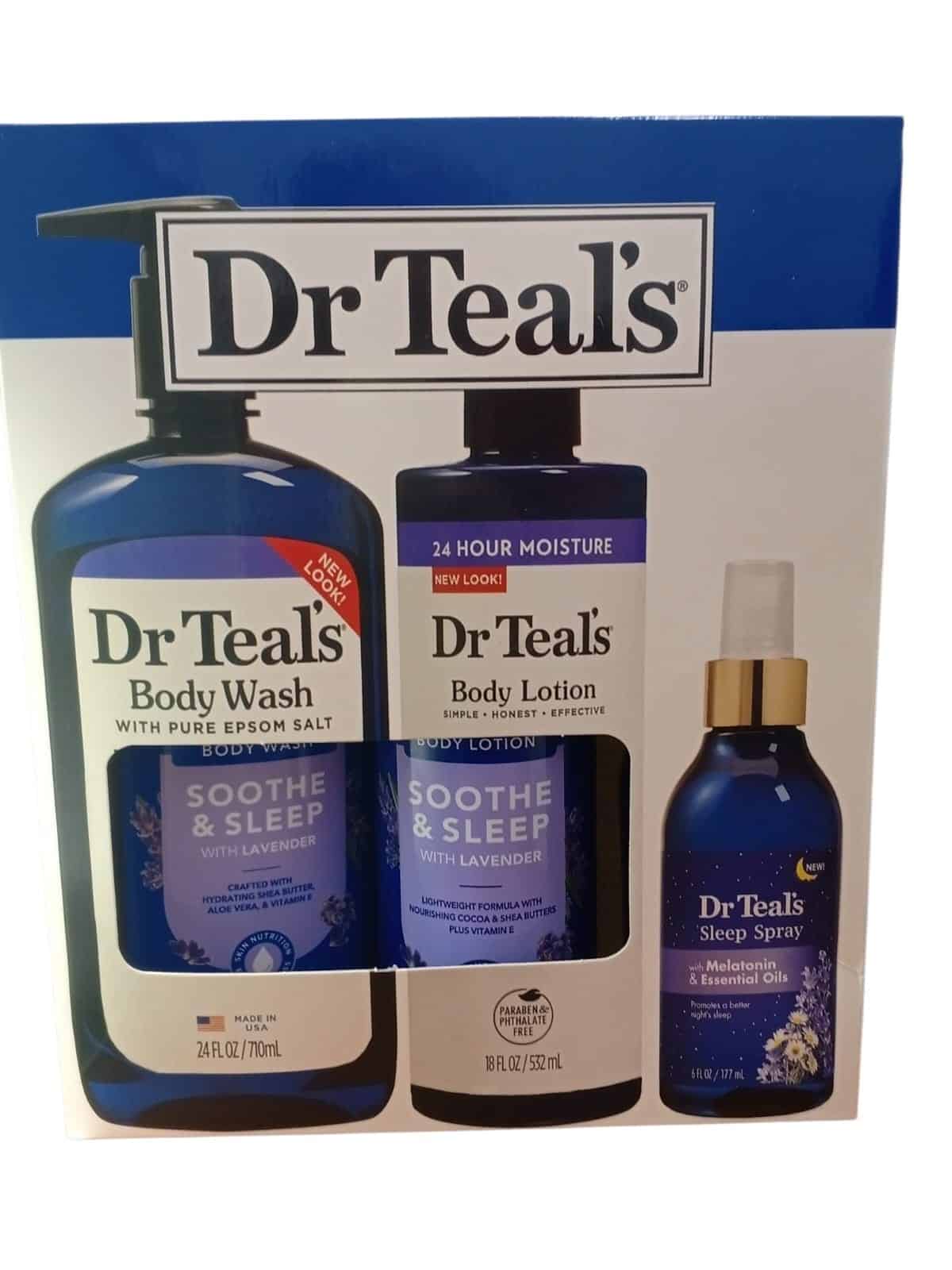 Kit Dr. Teals Gel de Baño Lavanda + Crema + Spray Melatonina